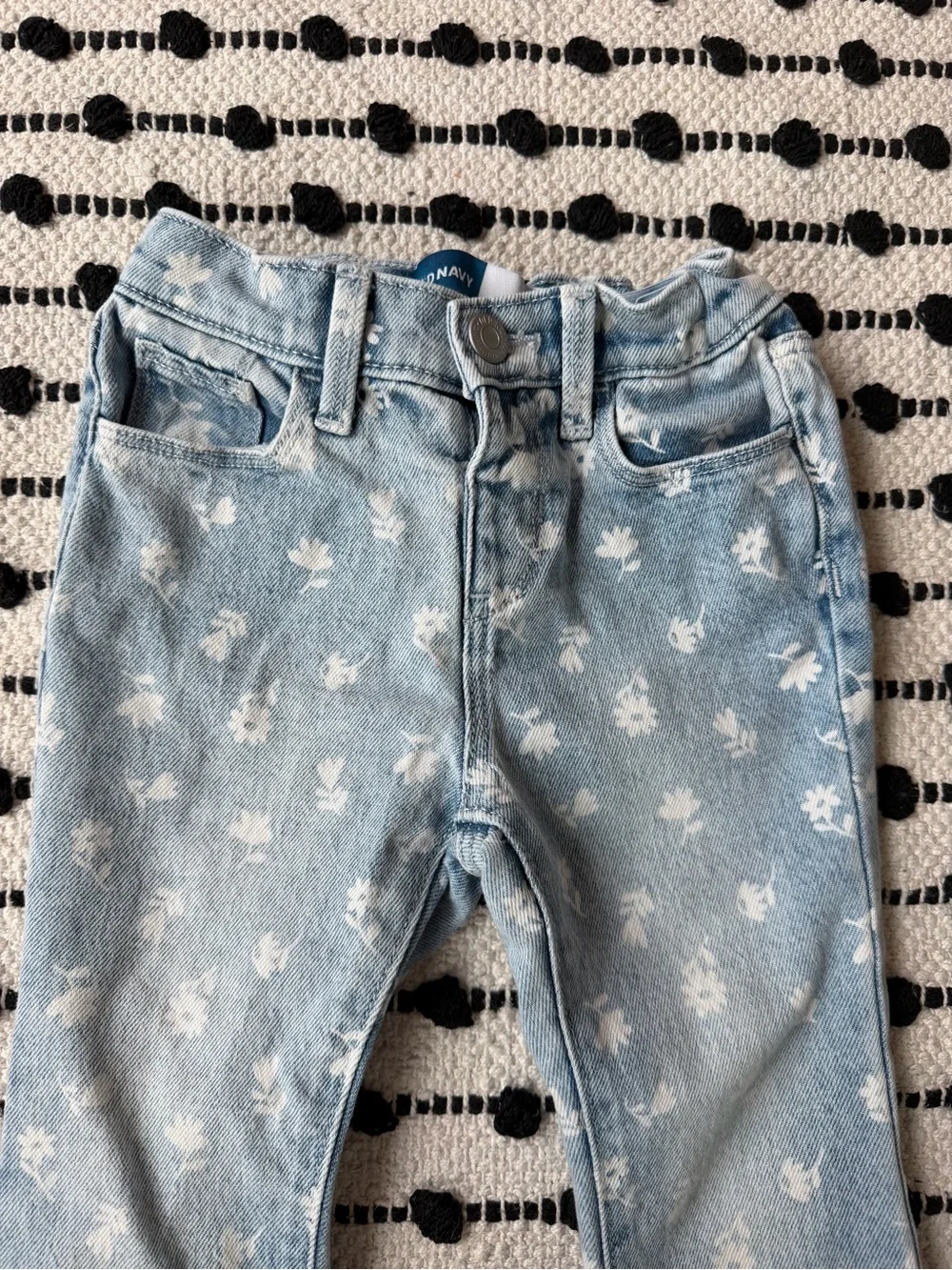 Old Navy Light Blue Floral Print Kids Jeans